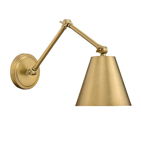 Z-Lite Regent Wall Sconce, 1-Light, 7.5 In.W x 26 In.L x 7.5 In.H, Rubbed Brass/Rubbed Brass 347S-RB